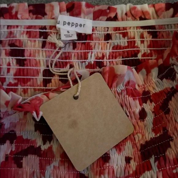 Blu Pepper Red and Pink Ruffled Mini Skirt - Picture 6 of 6